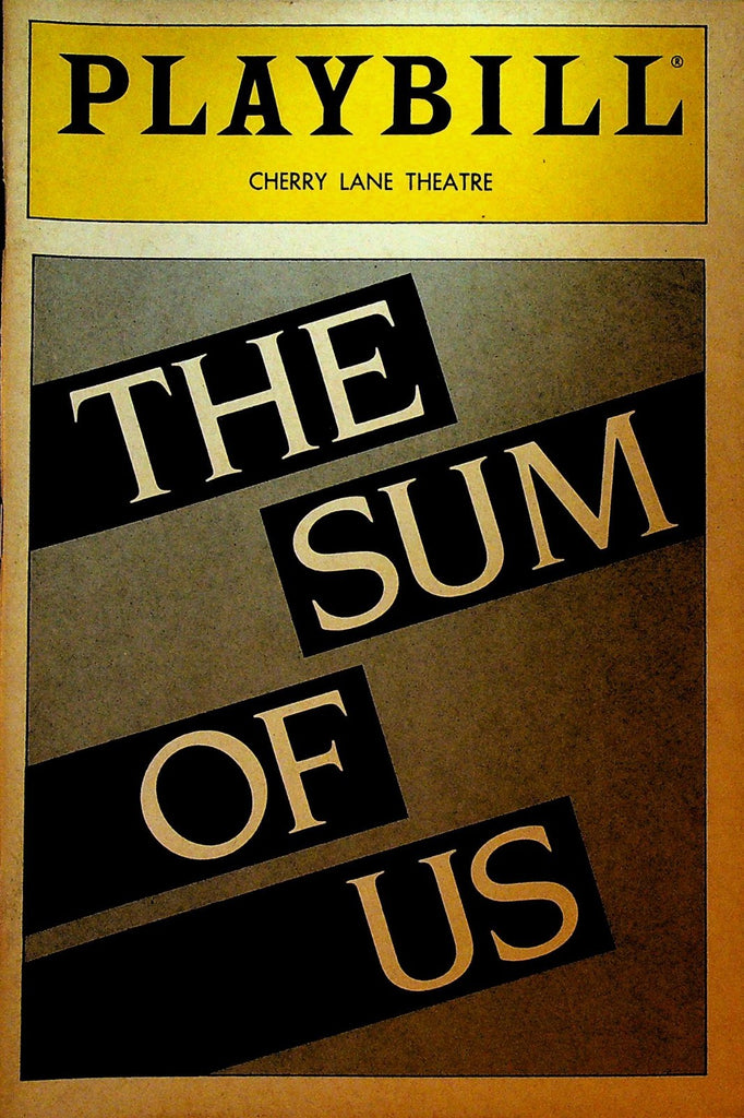 The Sum of Us Playbill April 1991 Robert Lansing Neil Maffin Daniel Baum0