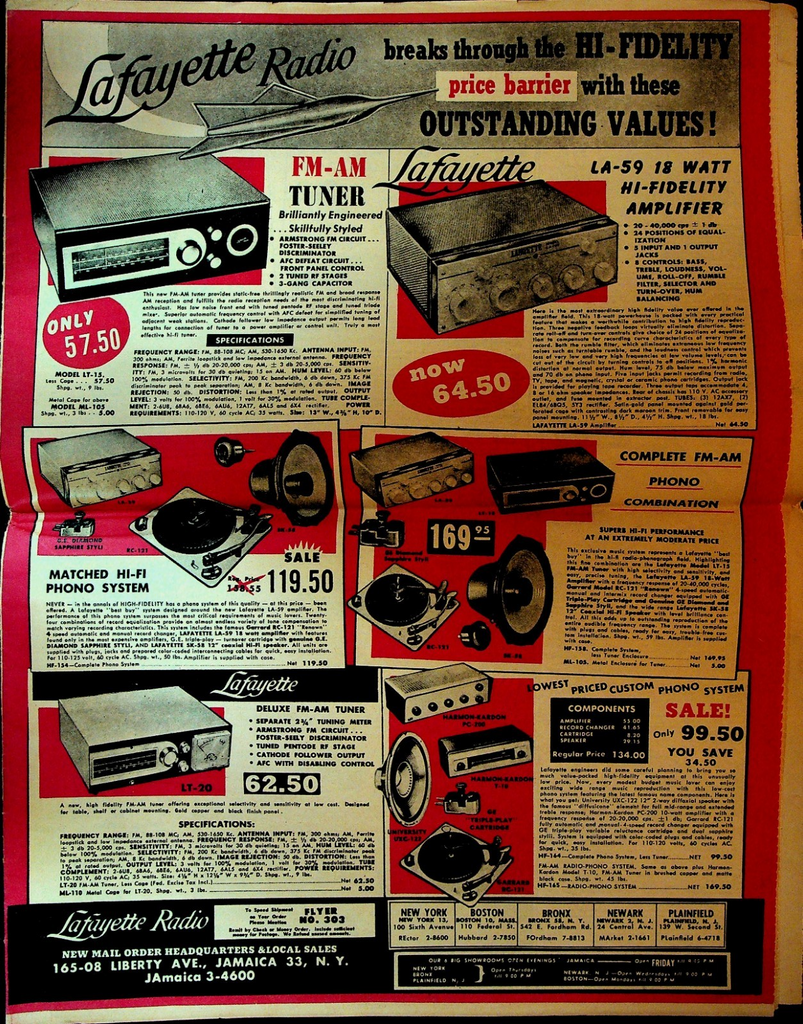 Lafayette Catalog 303 Circular 1957 Tuner Amplifier Record Player Remote Control0