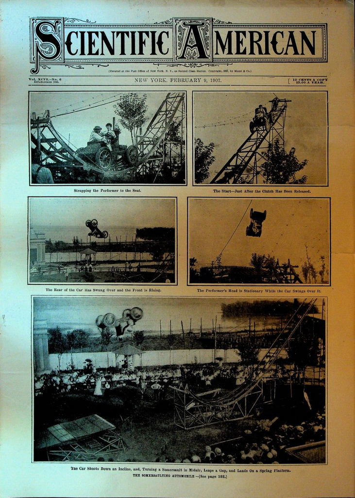 Scientific American Magazine February 9 1907 Flipping Car Trick Motorcycle