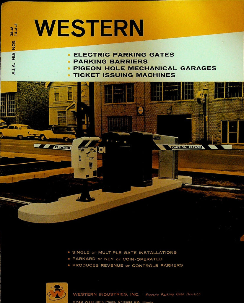 Western Industries Parking Lot Gates Barriers Ticket Machines  Brochure 19600