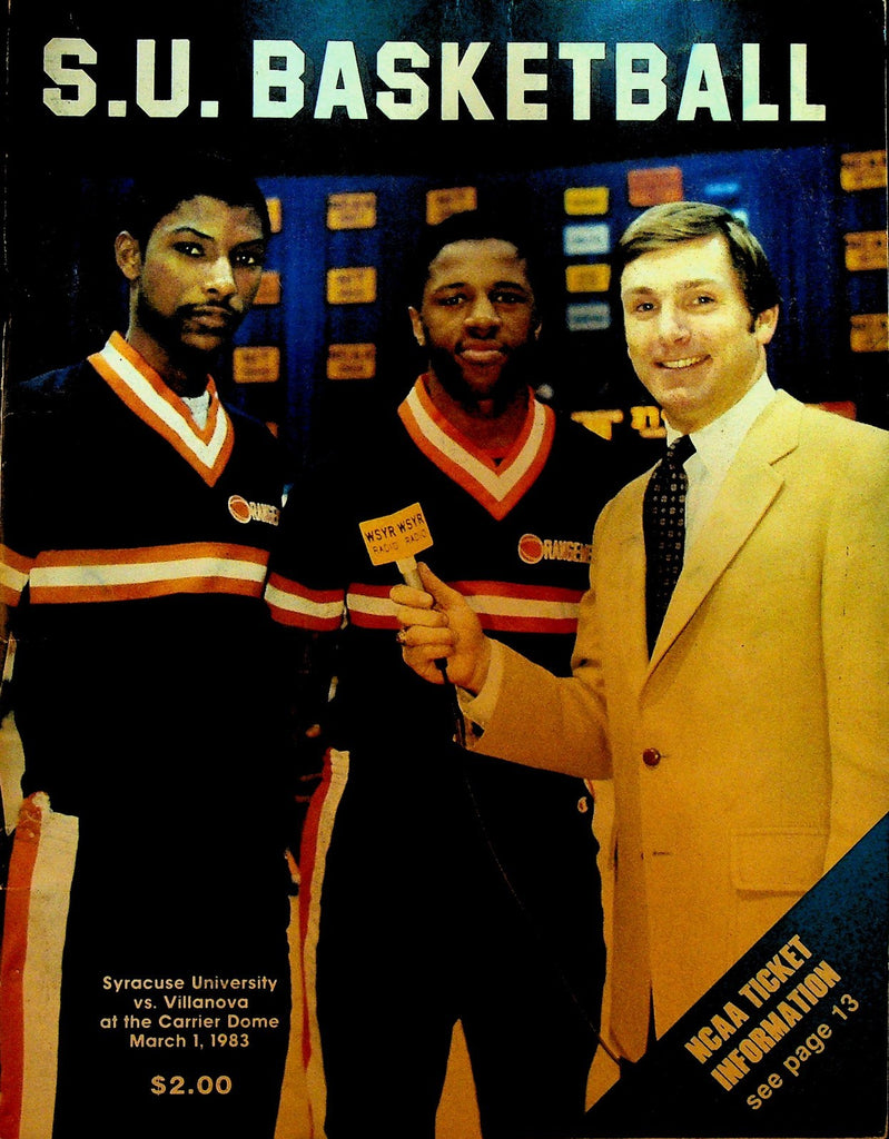 Villanova at Syracuse Big East Basketball Program March 1 19830