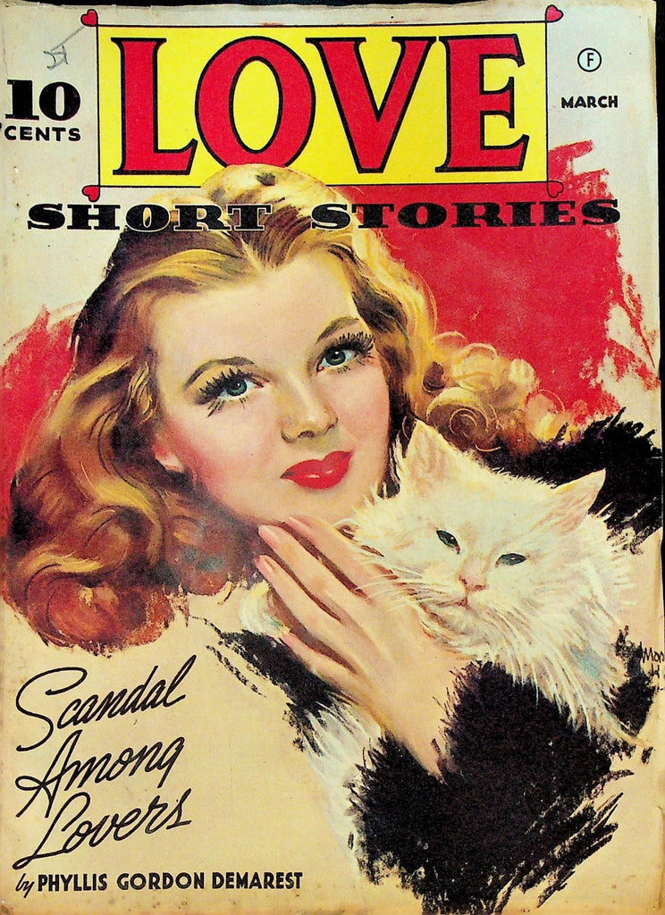Love Short Stories Pulp March 1942 Persian Angora White Cat Vina Lawrence0