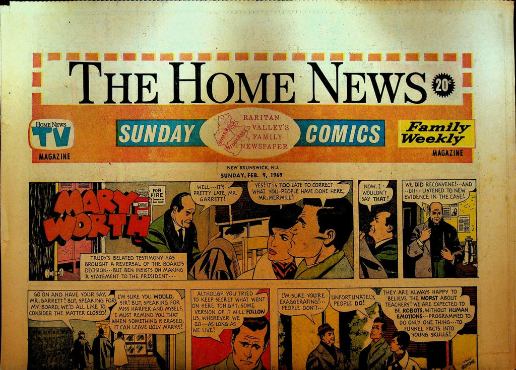 The Home News Sunday Comics New Brunswick NJ February 9 1969 Peanuts Mary Worth0