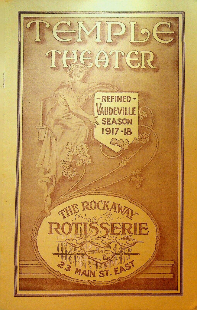 Temple Theater Vaudeville Program 1917 Mang & Snyder Bert Fitzgibbon