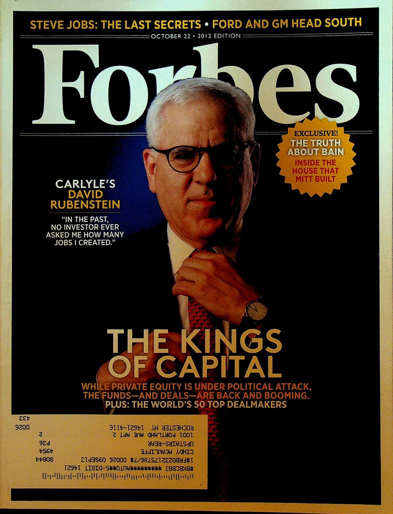 Forbes Magazine October 22 2012 David Rubenstein Steve Jobs Richard Branson0