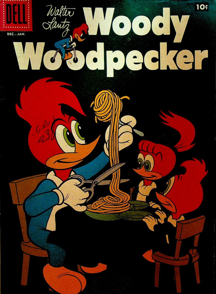 Woody Woodpecker 46 Dell Comics 1958 Eating Spaghetti Scissors0