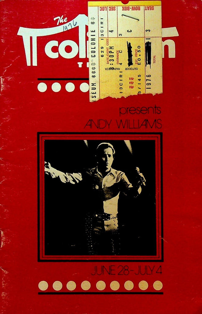 Andy Williams Souvenir Program 1976 Coliseum Theatre Jud Strunk0