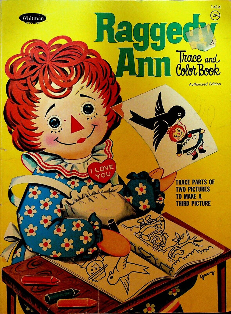 Raggedy Ann Trace & Color Book Whitman 1414 Gavy 1970