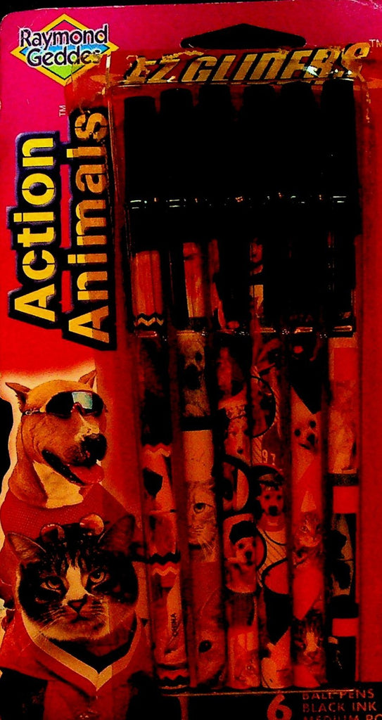 Raymond Geddes Action Animals Ball Point Pen Unopened Pack Black Ink Medium0