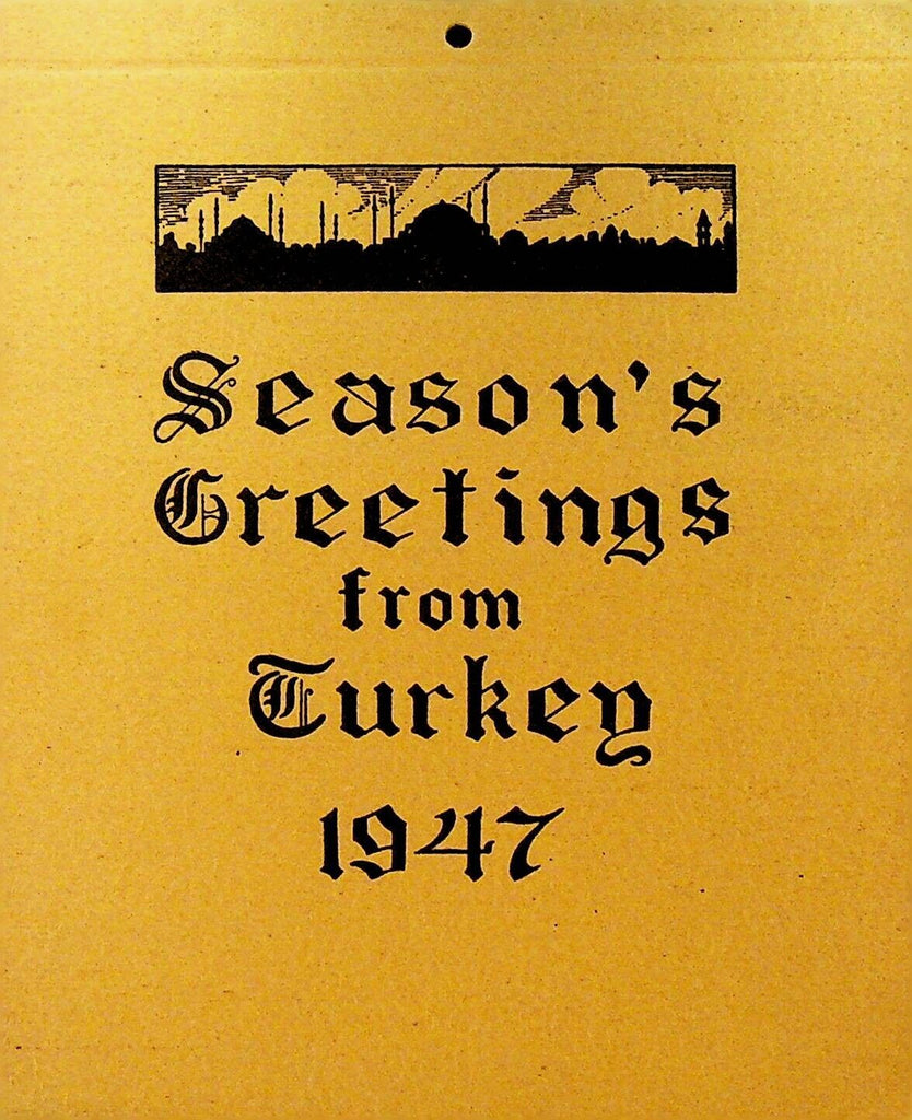 Season's Greetings from Turkey 1947 Calendar