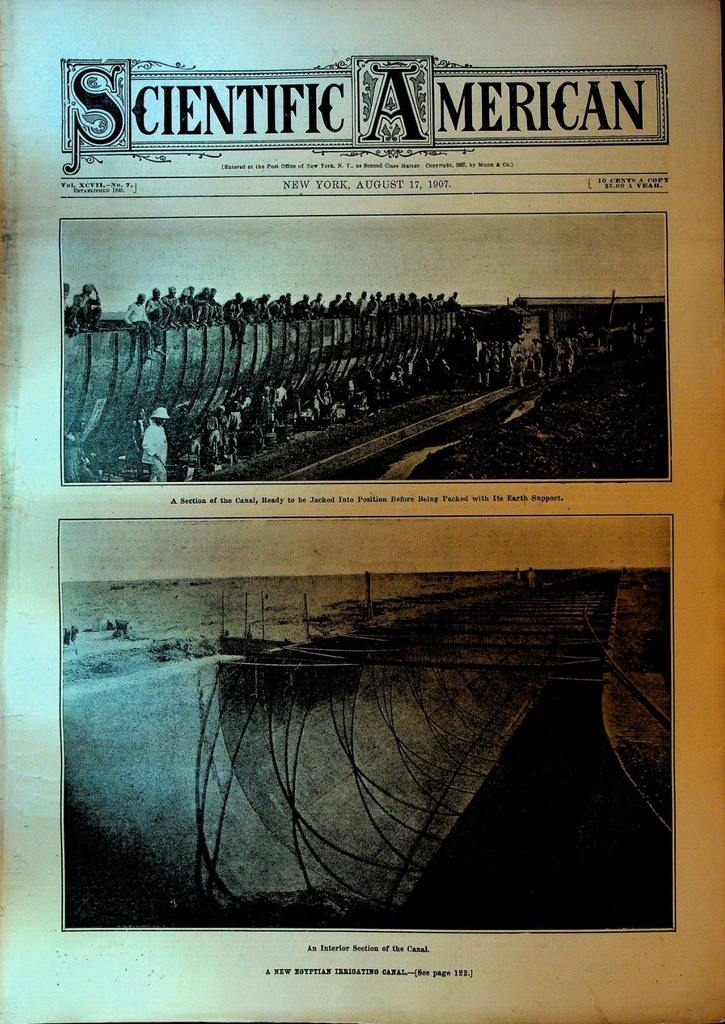 Scientific American August 17 1907 Mallet Train USS Salem Egyptian Canal