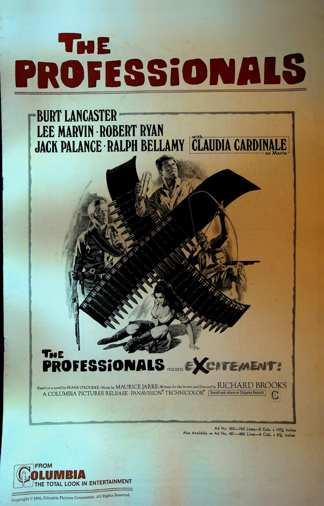 The Professionals Columbia Ad Campaign Manual Bert Lancaster Lee Marvin0