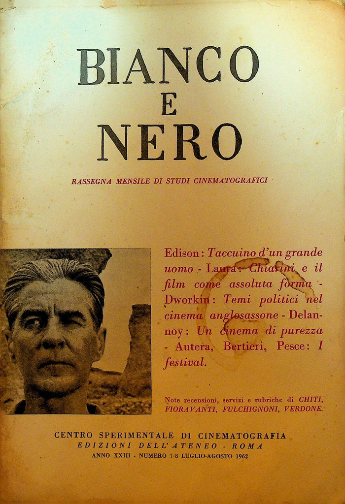 Bianco e Nero Magazine July 1962 War Hunt Something Wild0