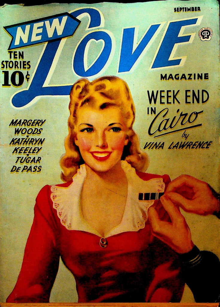 New Love Magazine Pulp September 1943 Vina Lawrence Margery Woods Tugar de Pass0