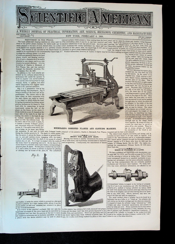 Scientific American February 8 1868 London Underground Railway Ice Skate0