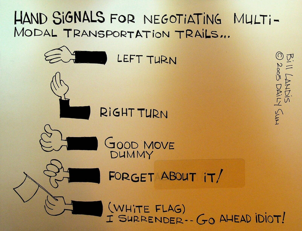 Bill Landis Original Cartoon Art The Villages Daily Sun 2005 Hand Signals