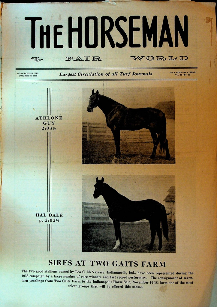 The Horseman & Fair World Turf Journal October 26 1938 Horse Racing Two Gaits
