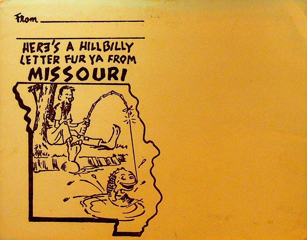 Here's a Hillbilly Letter Fur Ya From Missouri w Envelope Novelty Gag