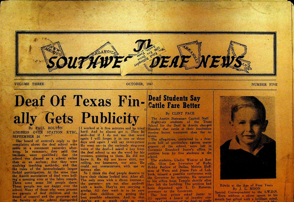 The Southwest Deaf News October 1947 Edwin Corbitt Jr0