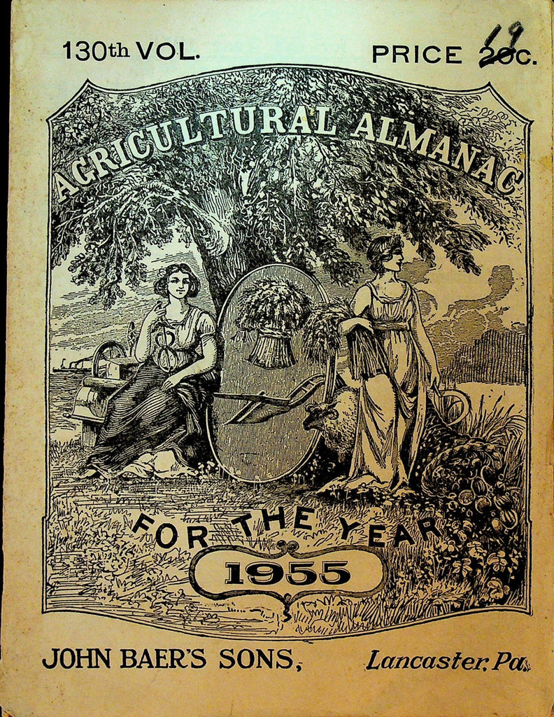 Agricultural Almanac 1955 John Baer's Sons Lancaster Pa0