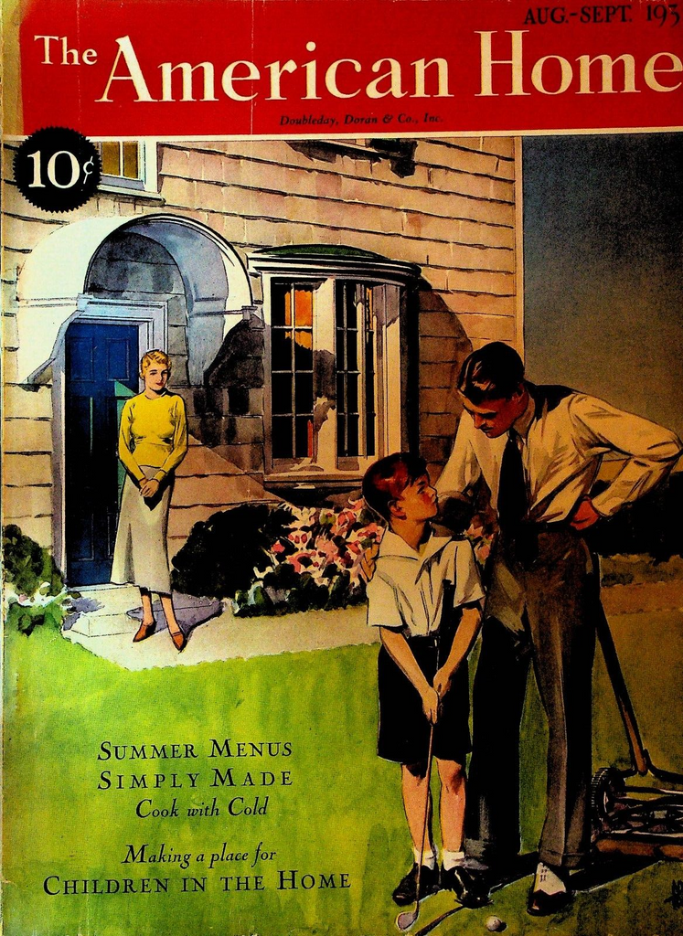 The American Home Magazine August 1932 Adolph Treidler Golf Lawnmower