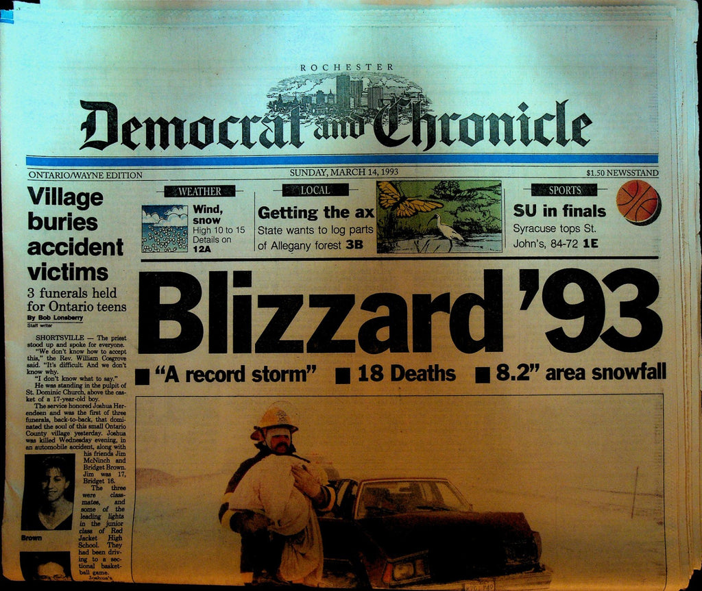 Rochester Democrat & Chronicle March 14 1993 Blizzard0