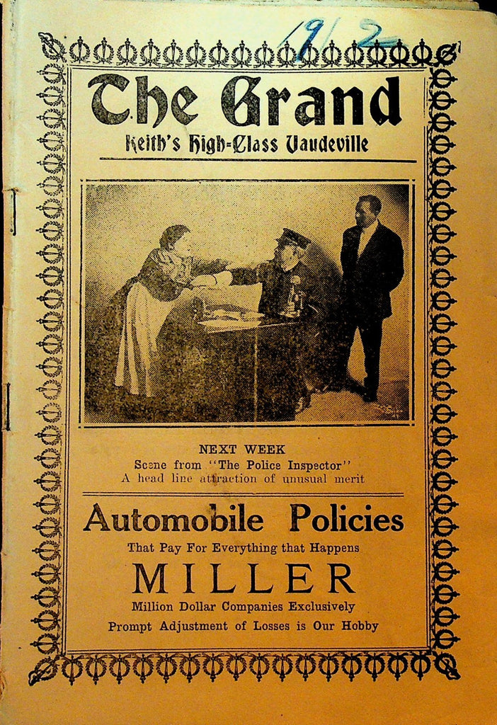 Grand Keith's Vaudeville Program March 25 1912 Fox & Ward George Primrose0