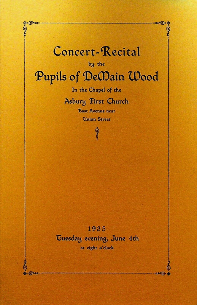 Pupils of Demain Wood Concert Recital Program June 4 1935 Rochester NY Asbury