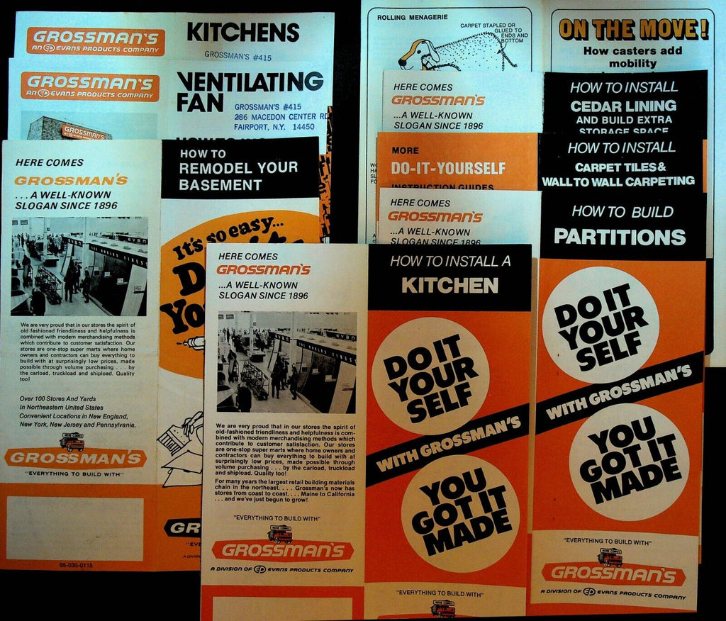 Hardware Store How To Do Home Improvements Brochure Lot of 8 Grossman's
