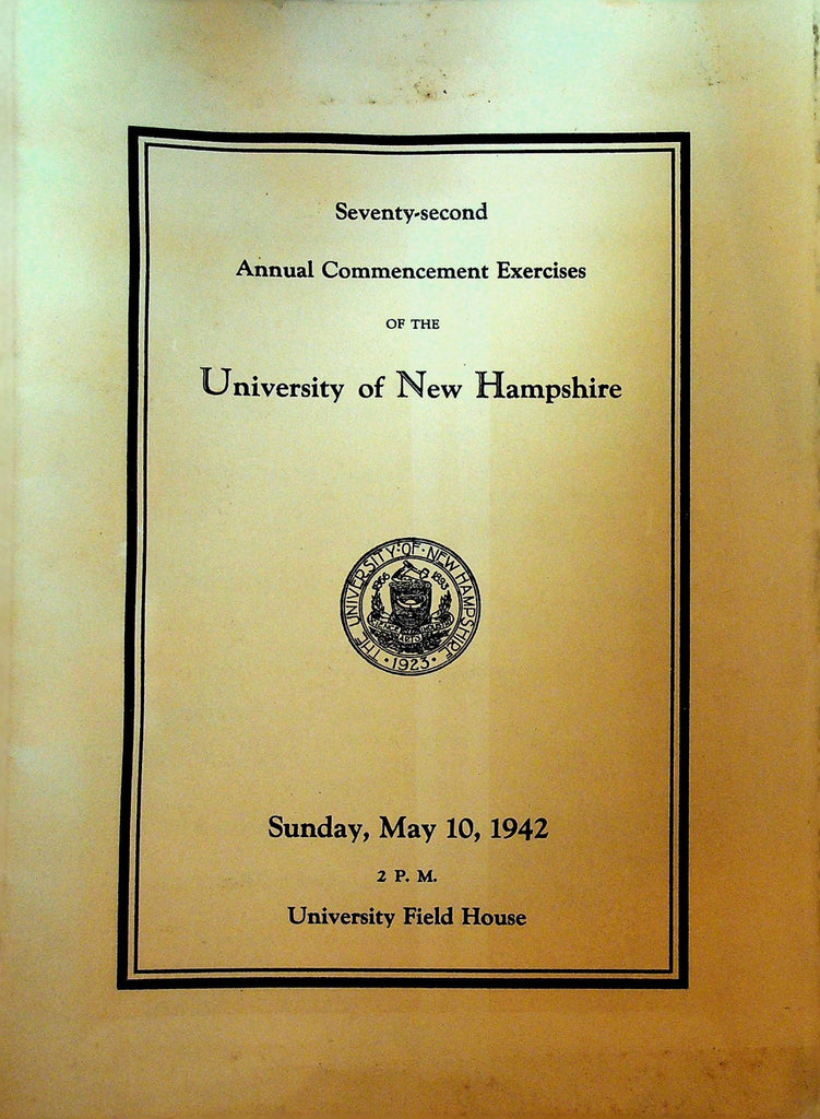 University of New Hampshire Annual Commencement Program 19420