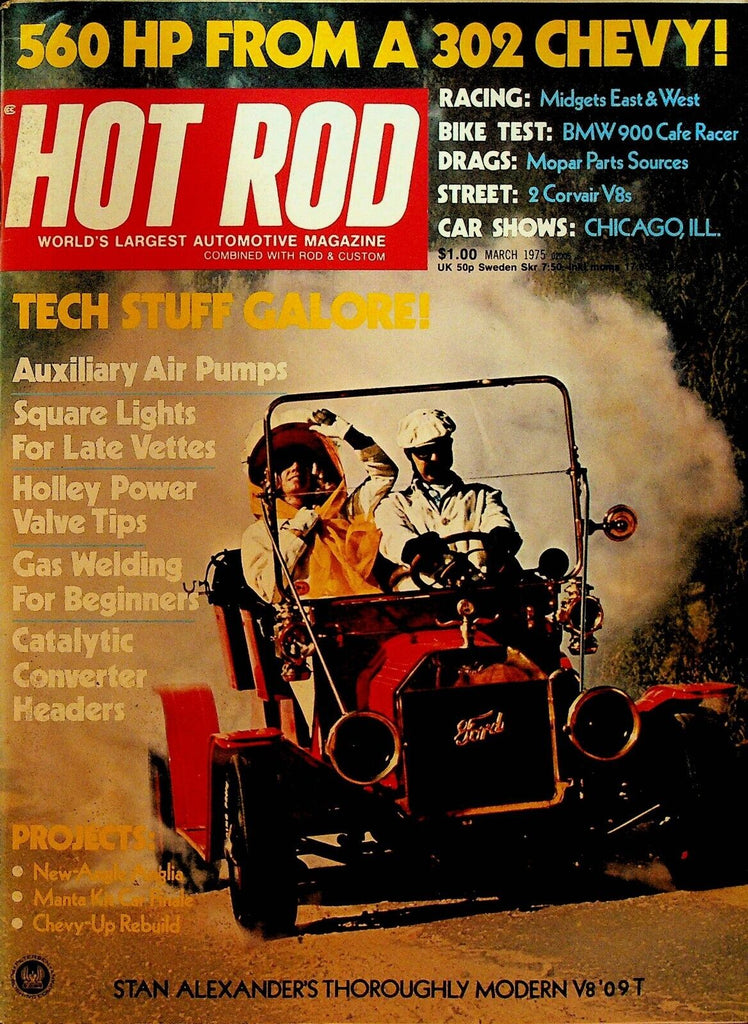 Hot Rod Magazine March 1975 Howard Koby Corvette Corvair Oval Tracks