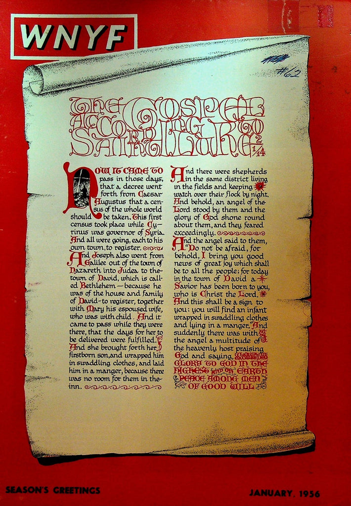 WNYF With New York Firefighters Magazine January 1956 Christmas St Luke Gospel0