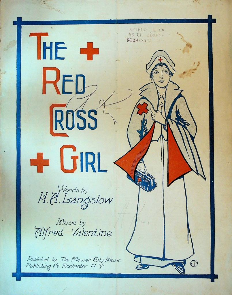 The Red Cross Girl Sheet Music Rochester NY HA Langslow 1915 Alfred Valentine