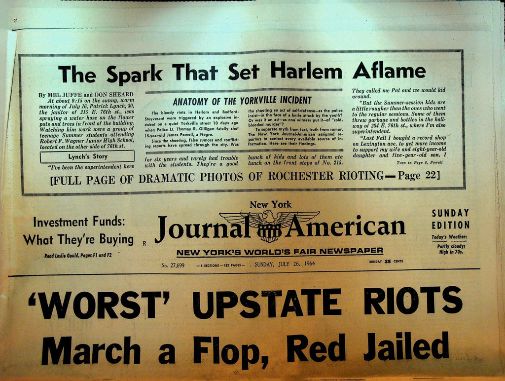 New York Journal American July 26 1964 Harlem Rochester Race Riots Civil Rights0