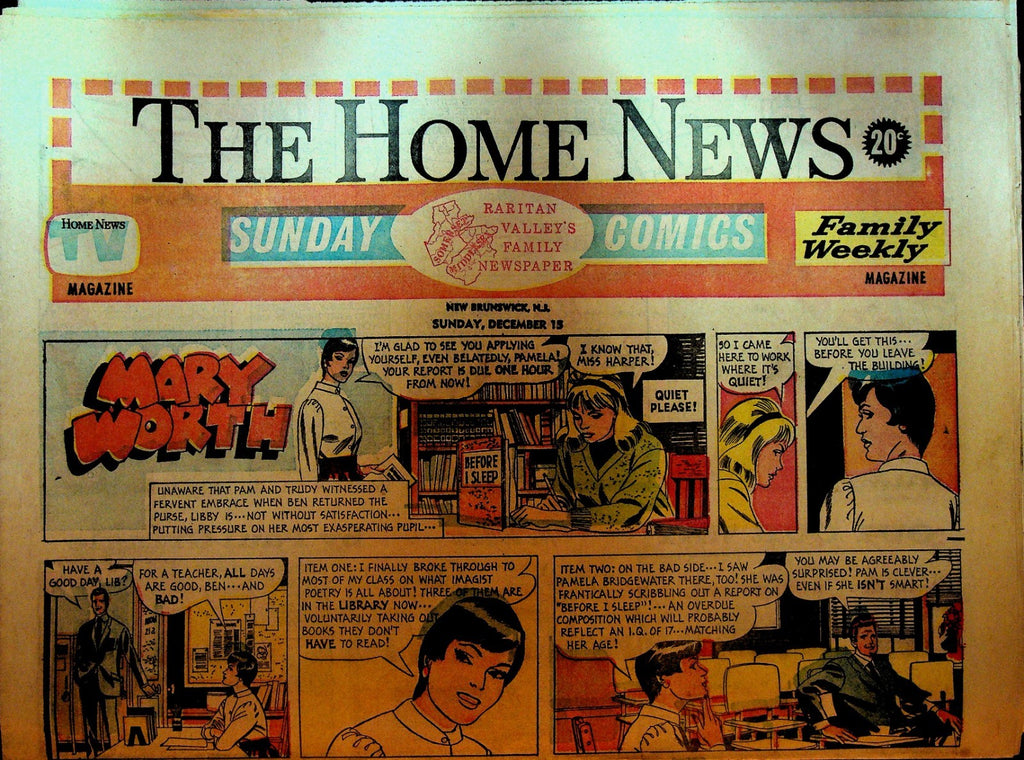 The Home News Sunday Comics New Brunswick NJ December 15 1968 Peanuts Mary Worth0