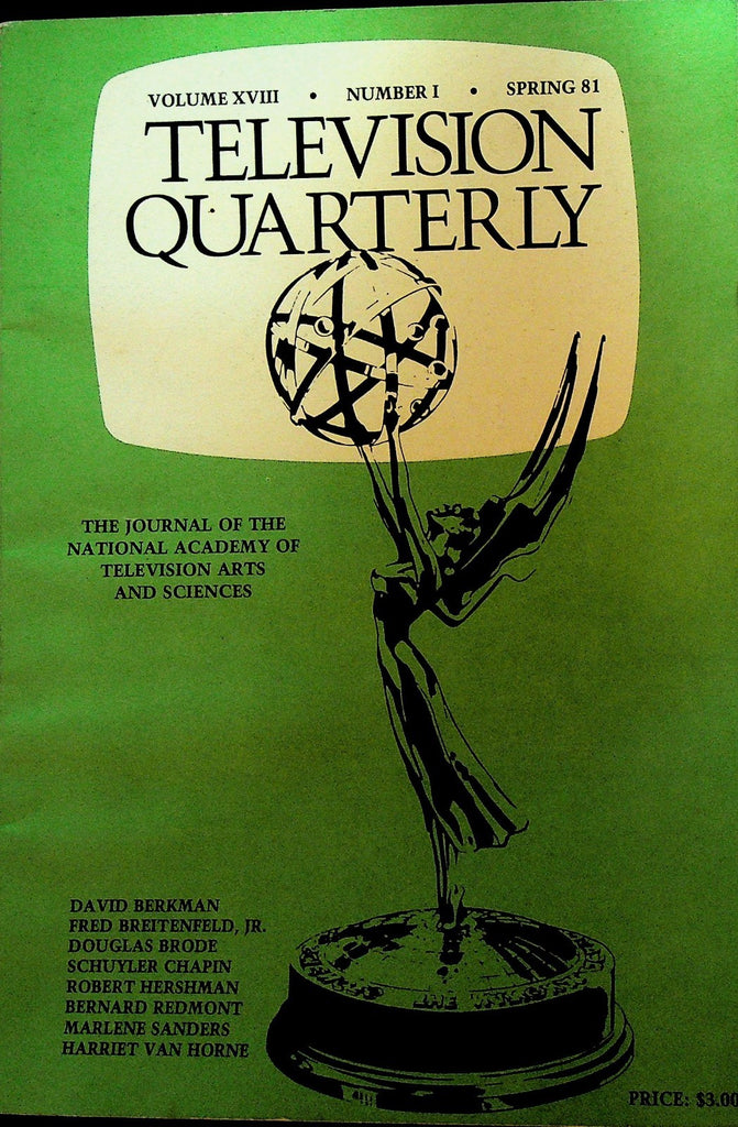 Television Quarterly Magazine Spring 1981 Cult Shows Soviet TV Foreign News0