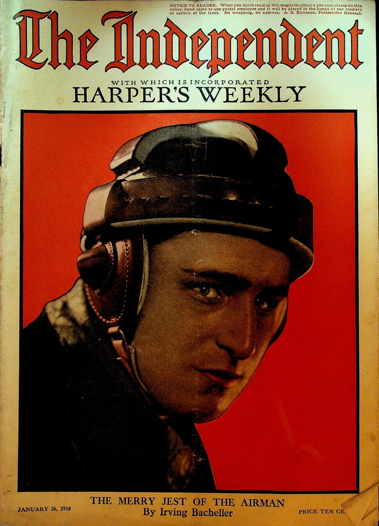 The Independent Magazine January 26 1918 WWI Feodor Dostoevsky Ivan Turgeniev0