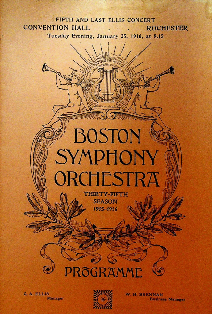 Boston Symphony Orchestra Program January 25 1916 Karl Muck0