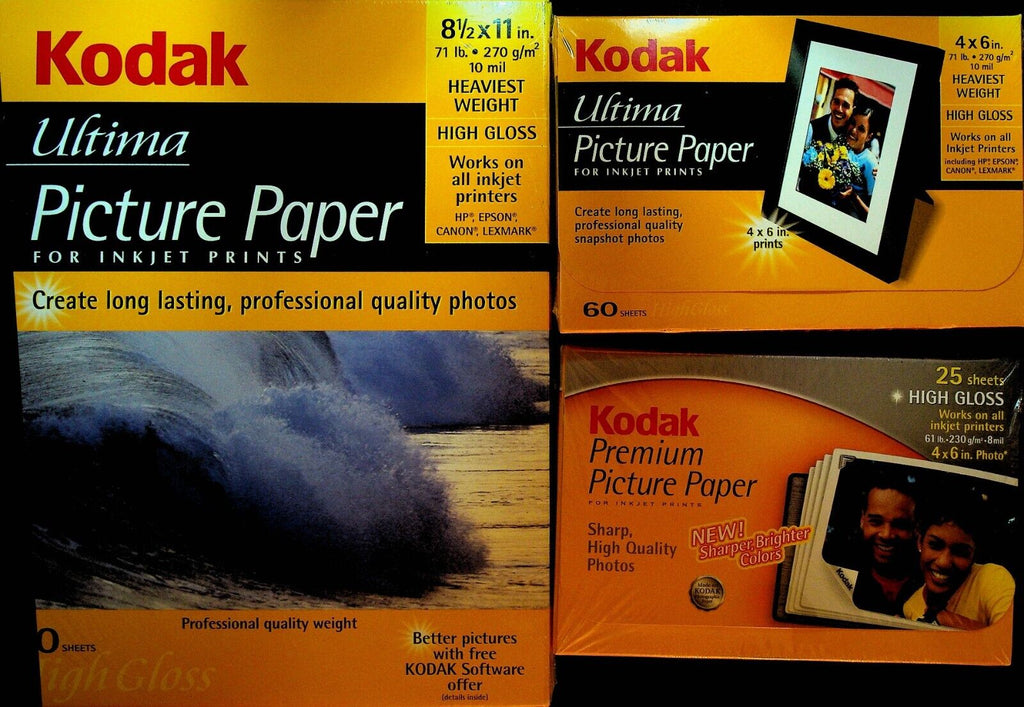 Picture Paper for Inkjet Printers Unused Mixed Lot of Kodak Ultima Professional