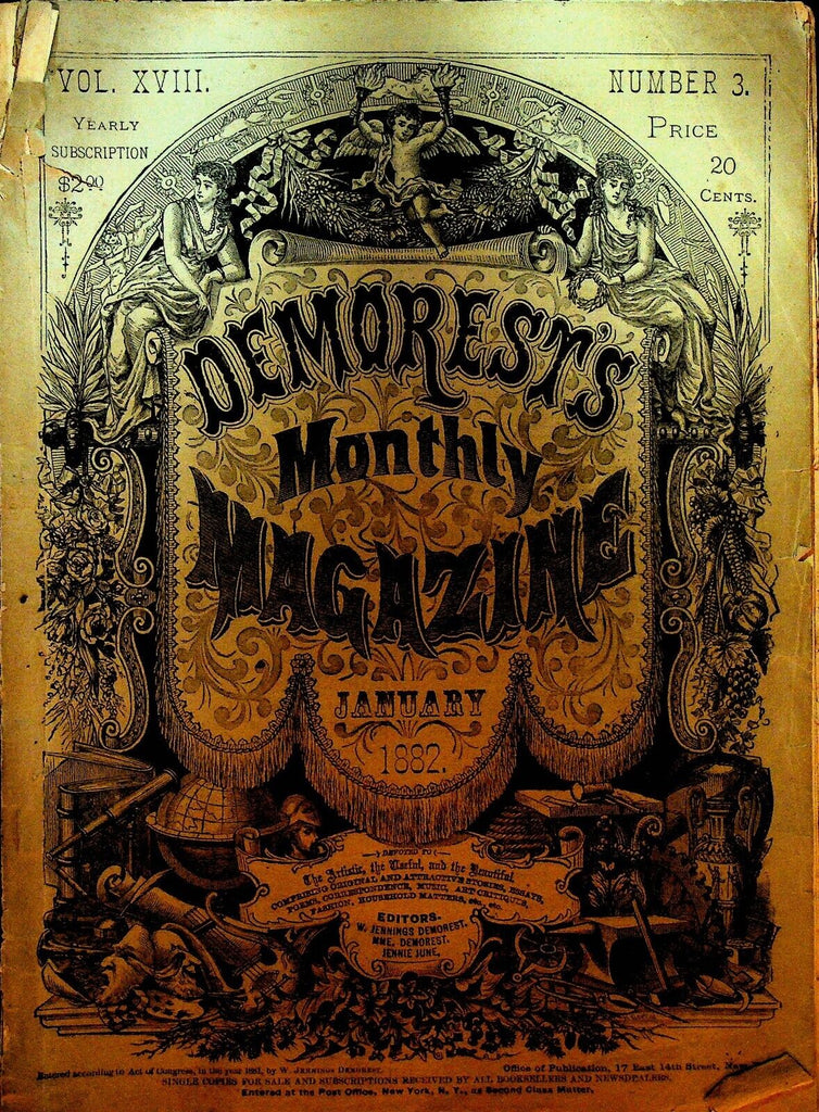 Demorest's Monthly Magazine January 1882 Fashion Fancy Work