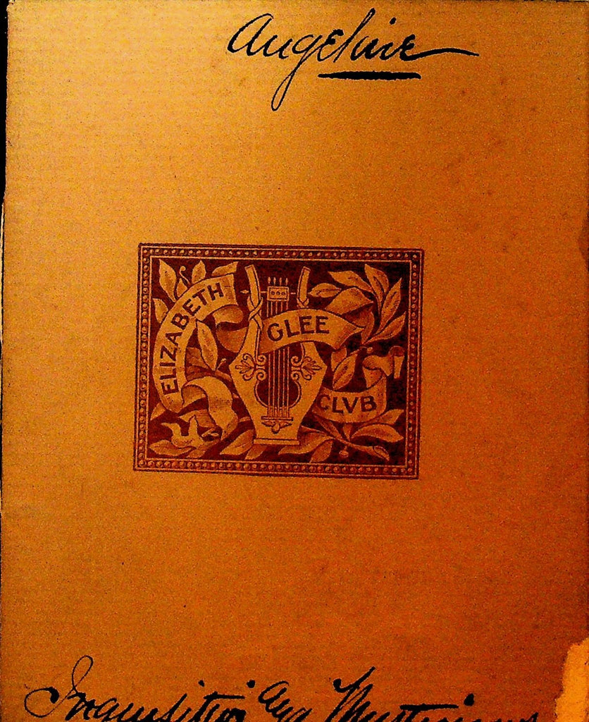 Elizabeth Glee Club Concert Program 1887 New Jersey0