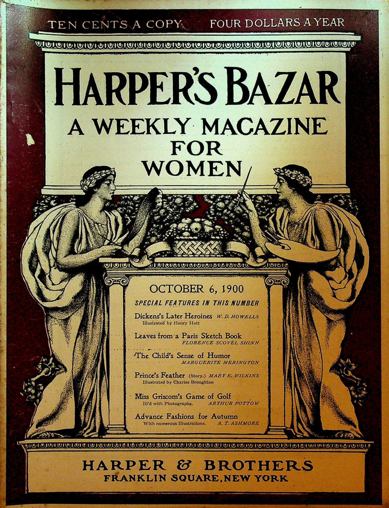 Harper's Bazar Bazaar October 6 1900 Woman Golf Fashion Charles Dickens0