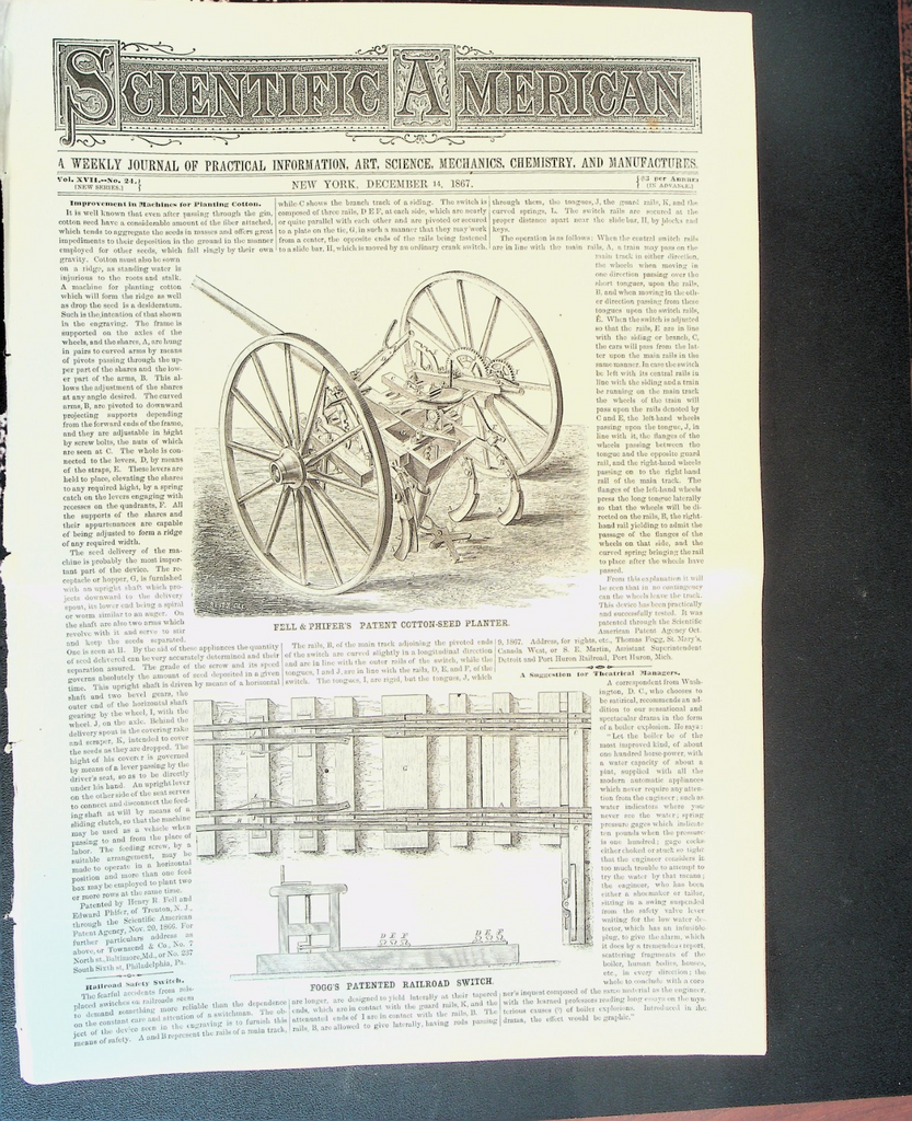 Scientific American December 14 1867 Champ de Mars Egyptian Temple Asbestos0