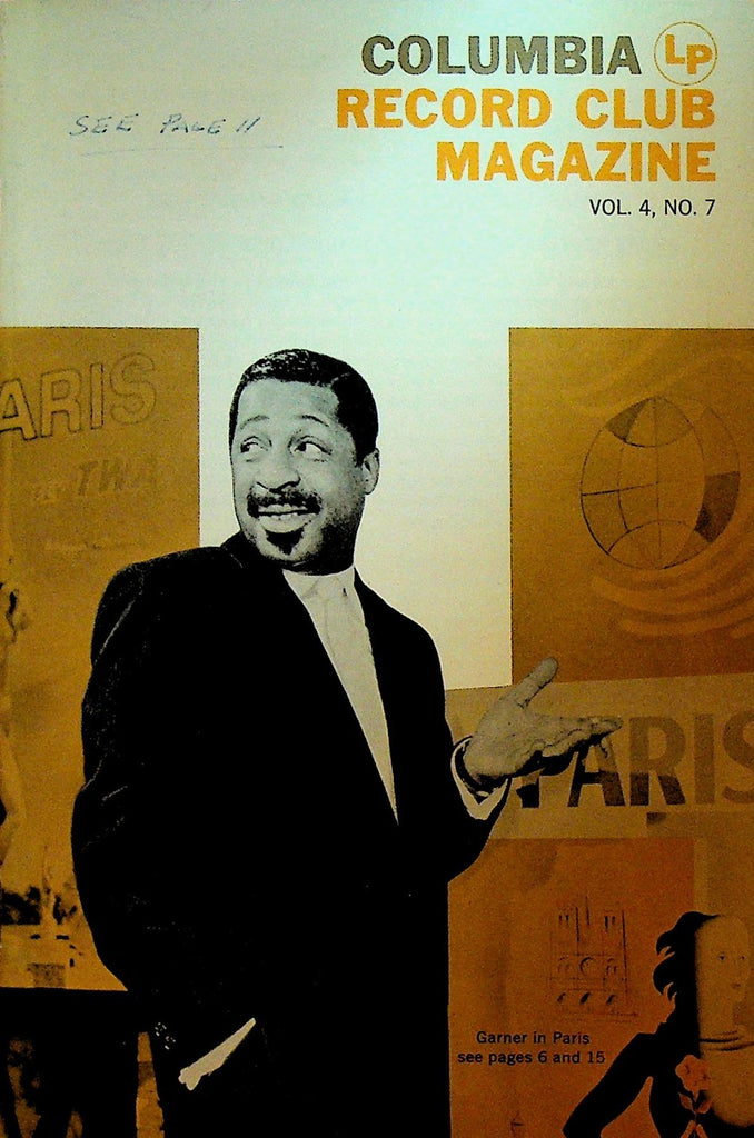 Columbia House Record Club Magazine 1958 Vol 4 #7 Erroll Garner Oscar Levant0