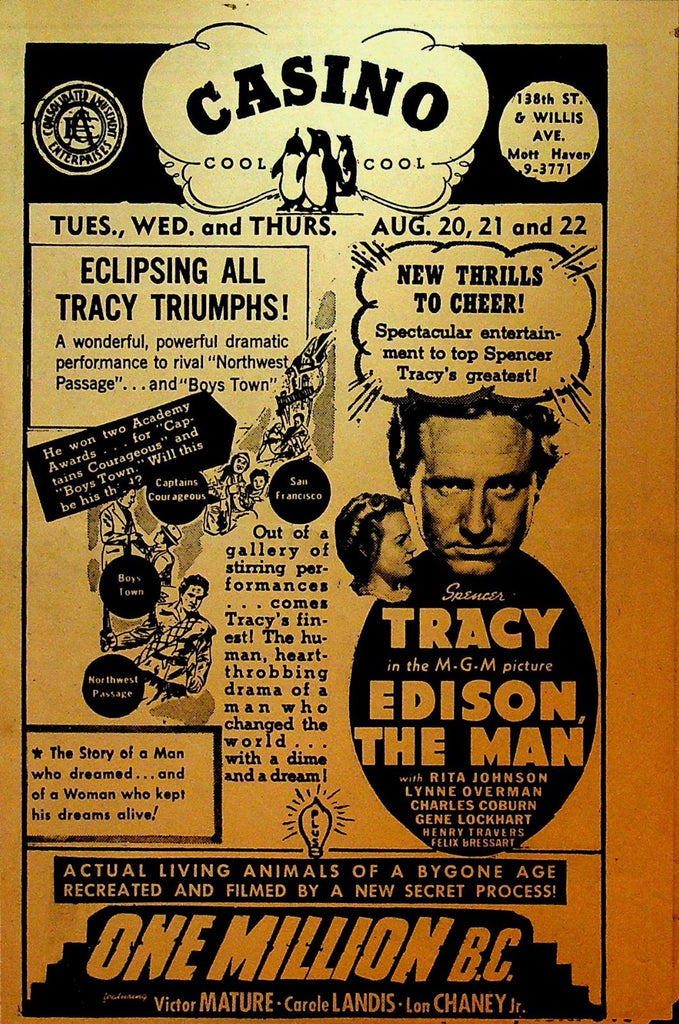 Casino Theater Ad Herald 1940 Bronx NY Spencer Tracy Marlene Dietrich0
