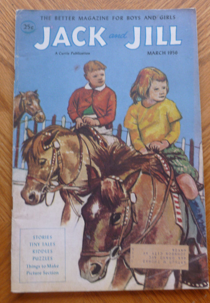 Jack and Jill Magazine March 1956 Paul Froelich Horse Riding Cover Complete0