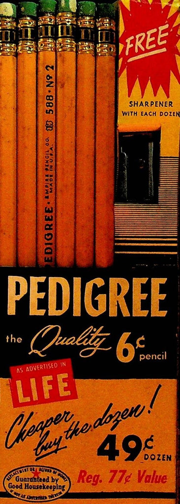 Pedigree Pencils Unopened Pack of 12 With Free Sharpener