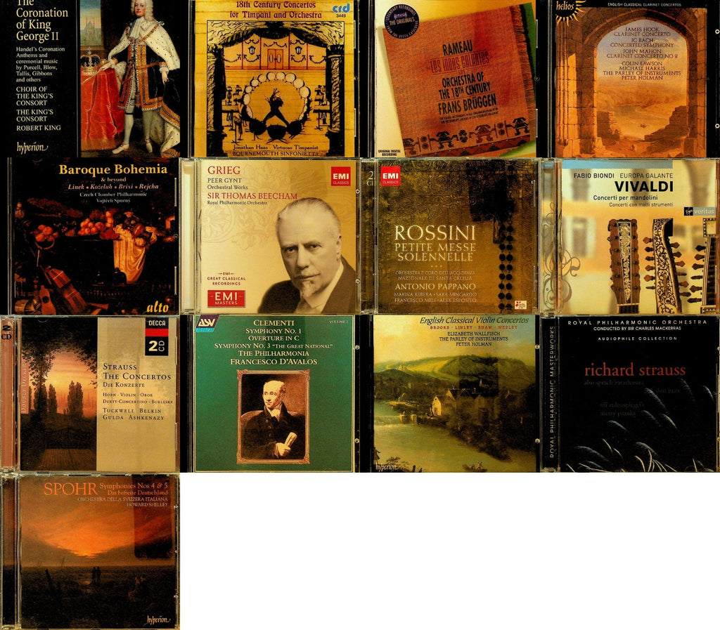 Classical Music Lot of 13 CDs Strauss Clementi Spohr Vivaldi Grieg Rossini0