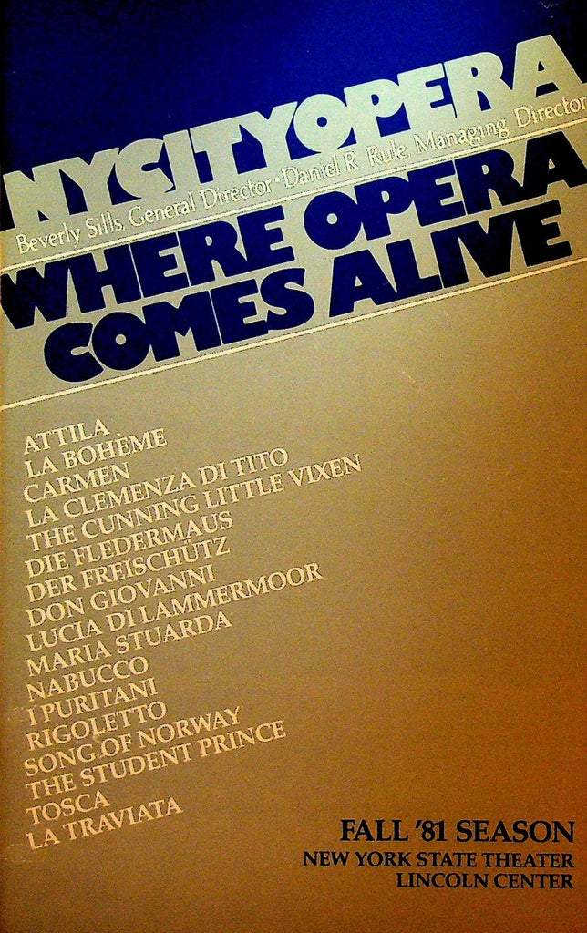 La Traviata New York City Opera Playbill October 24 1981 Scott Reeve0