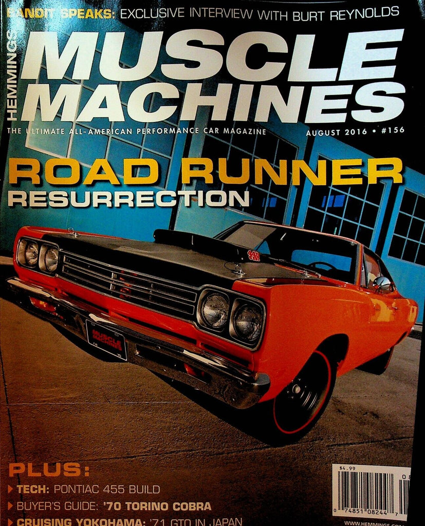 Hemming's Muscle Machines August 2016 Burt Reynolds Plymouth Road Runner